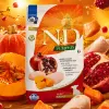 N&D PUMPKIN Puppy Mini Grain-free Food orange, white and red gradient packaging bag printed with pomegranate pumpkin chicken pattern Specification image